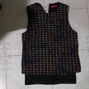 LEUNAME Multicolor Houndstooth Vest